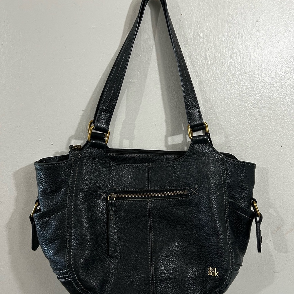 The Sak Classic Black Leather Shoulder Bag